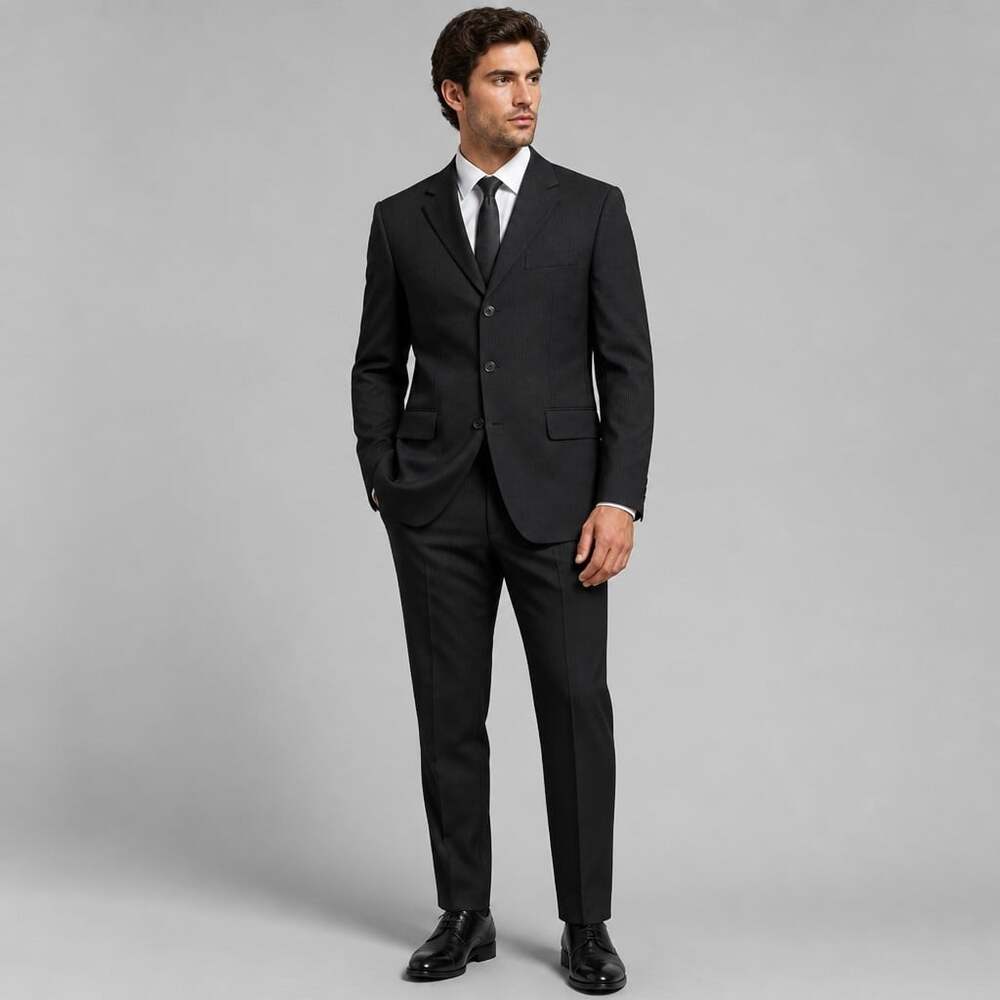 Calvin Klein Pinstripe Blazer Dark Charcoal 3-Button Single Breasted Mens ~42